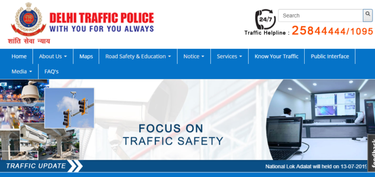 Check And Pay Traffic Challan Online In Delhi - Traffic E Challan ...